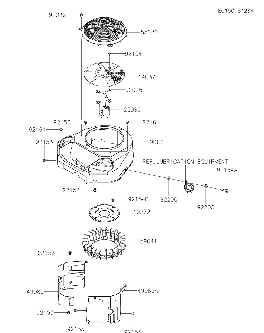 Cooling Equipment Diagram and Parts List for FS600V-DS34  Cub Cadet Engine